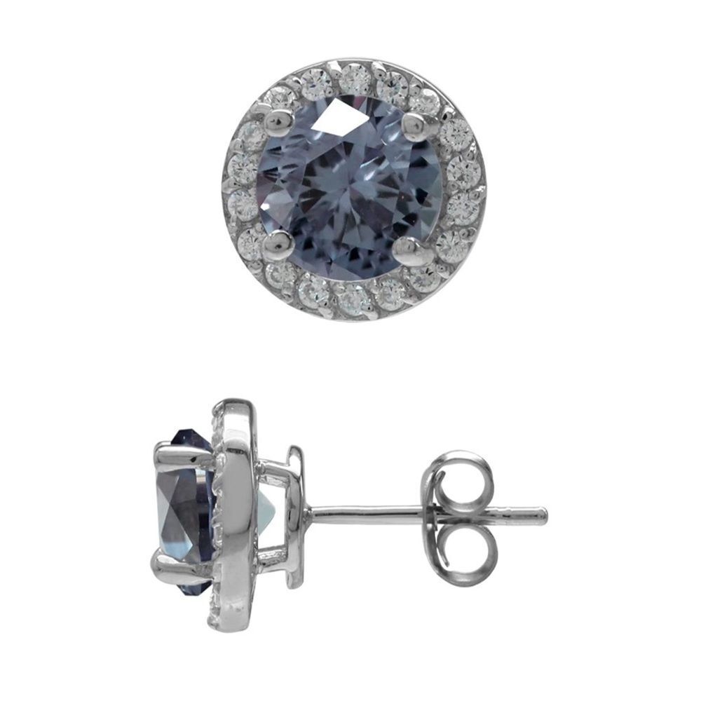 Alexandrite Color Change Halo Earrings